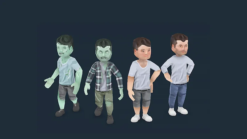 Animated Characters Retro preview from licensed source files