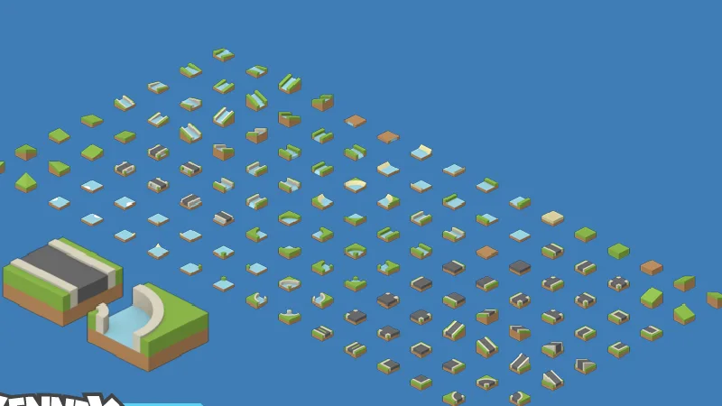 Isometric Tiles Landscape preview from licensed source files