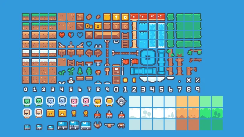 Pixel Platformer asset pack preview