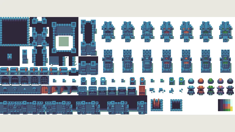 A blocky dungeon preview from licensed source files