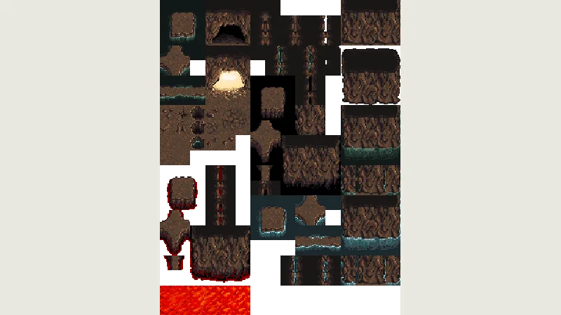 Cave tileset preview from licensed source files